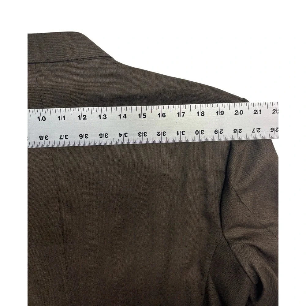 vtg Bespoke 42S Brown Pinstripe Double Breasted Blazer Jacket Sport Suit Coat